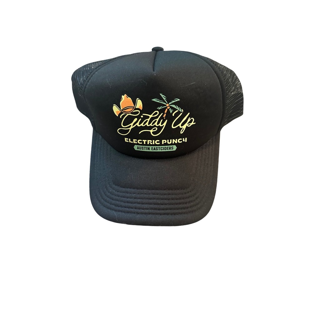 Austin Eastciders Giddy Up Electric Punch Black Mesh Back Trucker Hat Snapback